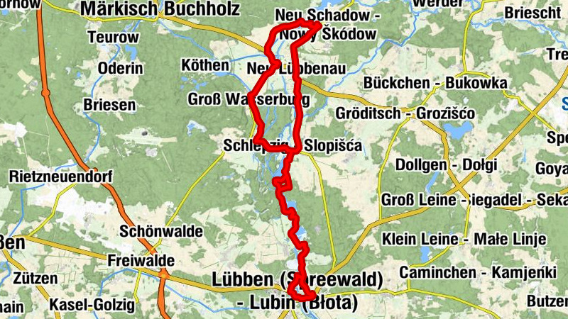 Heidecken - Spreeblick - Kirche Neu Lübbenau - Hohenbrück - Wusoki Móst