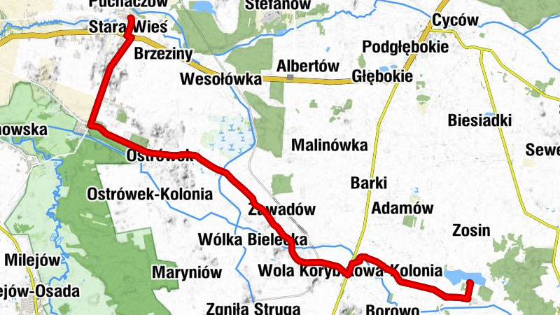Puchaczów - Stara Wieś - Ciechanki - Ostrówek