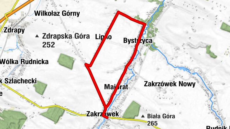 Bystrzyca - Lipno - Zakrzówek - Majorat