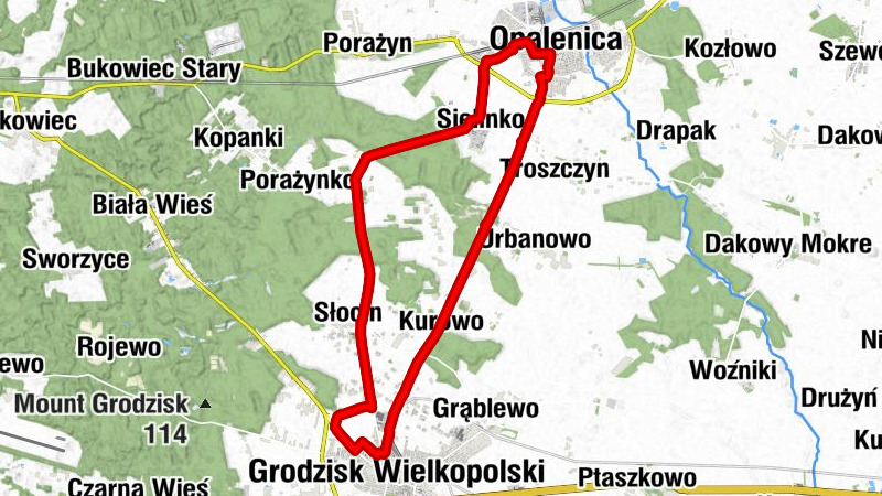 Opalenica - Sielinko - Grodzisk Wielkopolski