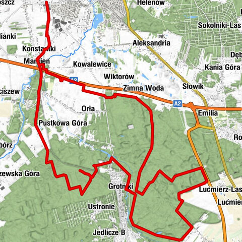Ozorków - Konstantki - Mamień - Zgierz