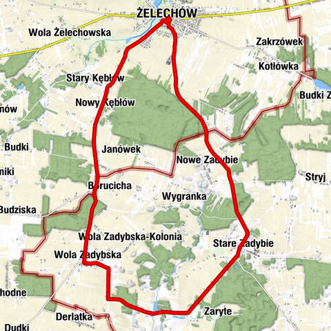 Żelechów - Księżyzna Południowa - Letnisko-Warda - Nowe Zadybie