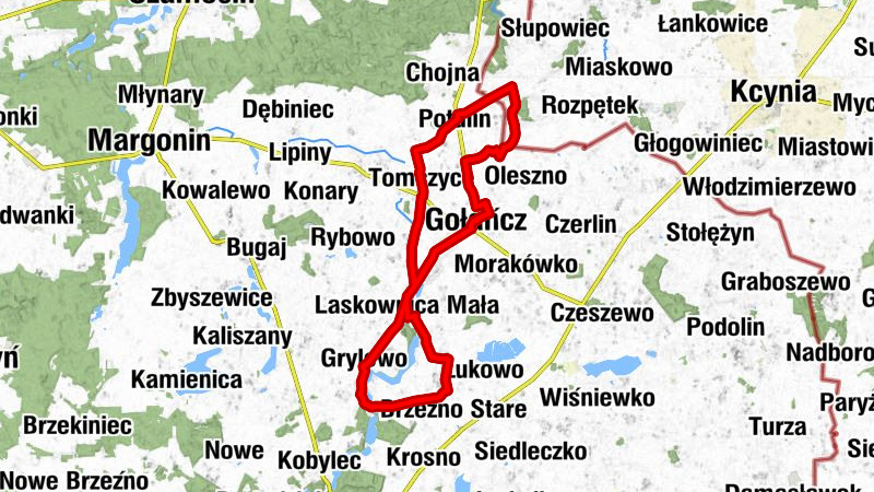 powiat wągrowiecki - Laskownica Wielka - Laskownica Mała - Gołańcz