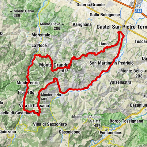 Monterenzio - Castel San Pietro Terme - Monte Calderaro - Monte Cuccoli