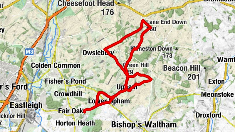 Upham - Lower Upham - Green Hill - Lane End Down