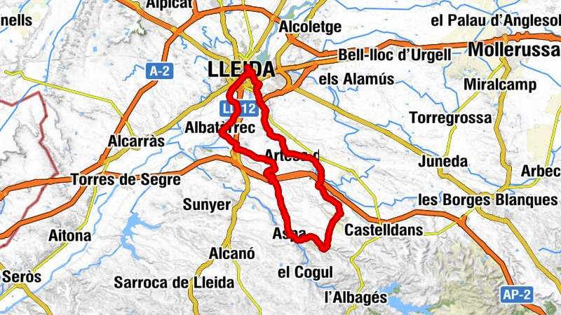 Lleida-Pirineus - Rambla de Ferran - Estació - Lleida - Roques del Belen