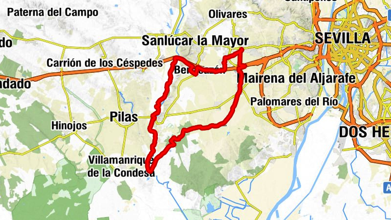 Urbanización Paraíso del Jardín - Bollullos de la Mitación - Vado del Quema - Benacazón