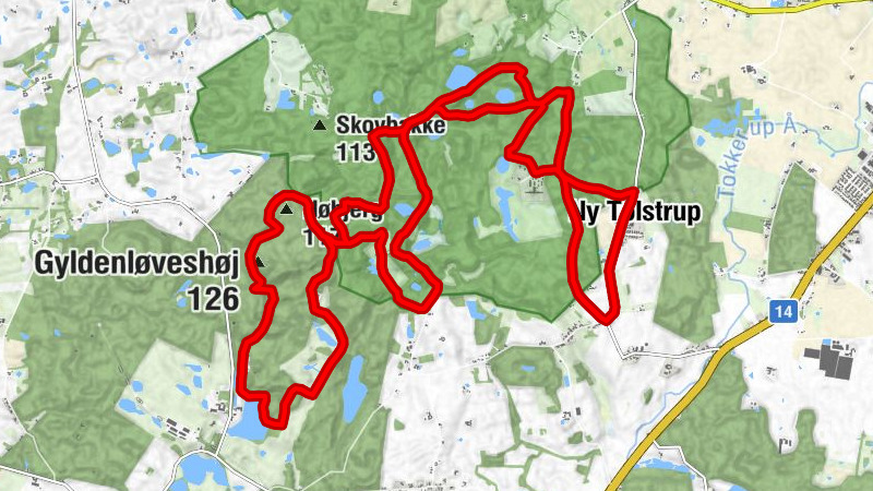 Hjulebæk Huse - Atterup Huse - Høbjerg - Gyldenløveshøj