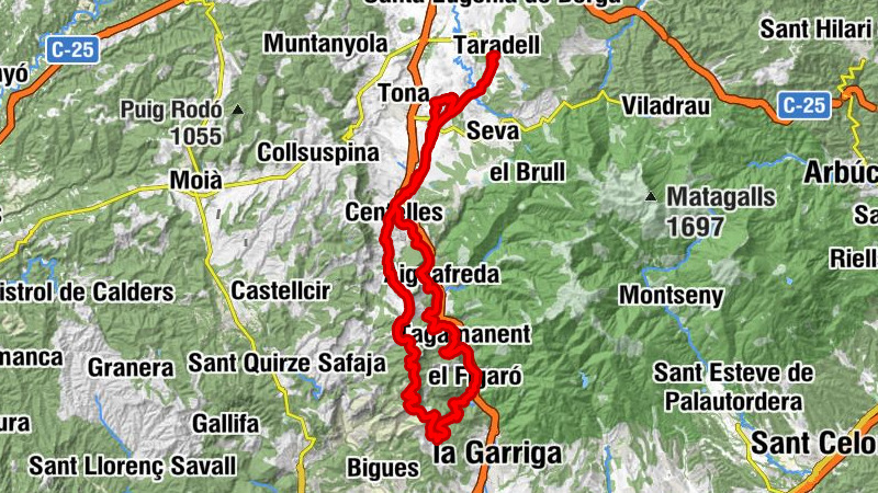 Taradell - Turó de Vilacís - Sant Pere de Valldaneu - Turó de Puioret