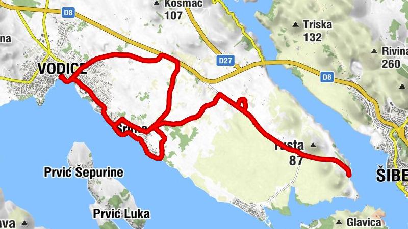 Vodice - grill Popaj - Kapelica Sv Alozije Stepinac - Šibenik