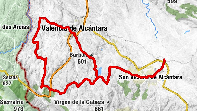 Estación de San Vicente de Alcántara - San Vicente de Alcántara - Las Lanchuelas - Valencia de Alcántara