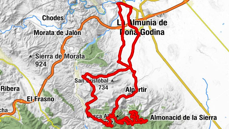 Ricla-La Almunia - El Collau de Valluengo - El Collau de la Casca Alta - Capilla de San Gervasio y San Protasio
