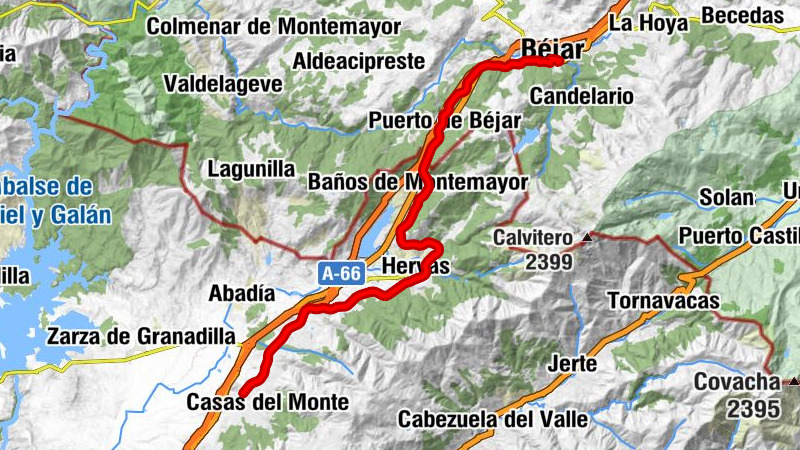 Béjar - Cantagallo - Puerto de Béjar - Hervás