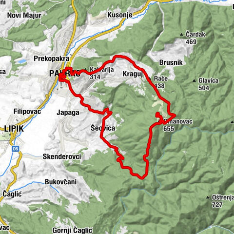 Pakrac - Omanovac - Rače - Kalvarija