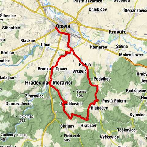 Opava západ - AREASPORT - Kaple pod hřbitovem - Hůrka
