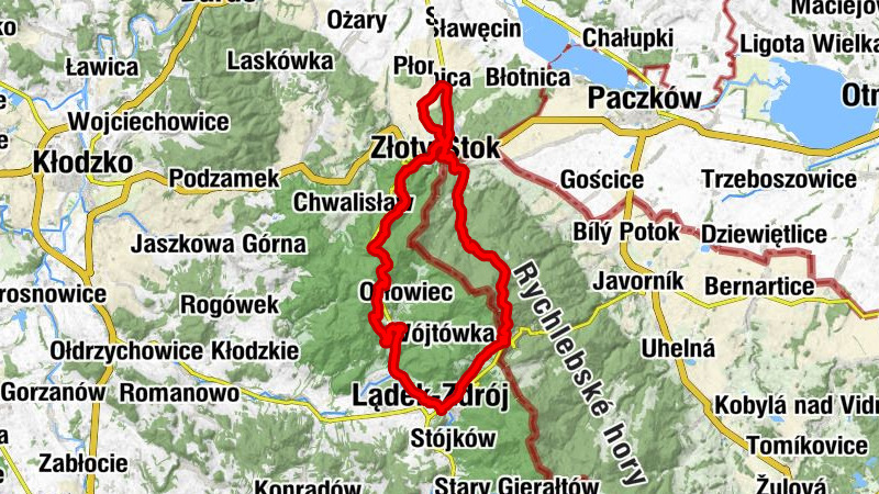 Złoty Stok - Przełęcz Lądecka / Landecké sedlo - Przełęcz Jaworowa - Kościół par. pw. Niepokalanego Poczęcia NMP