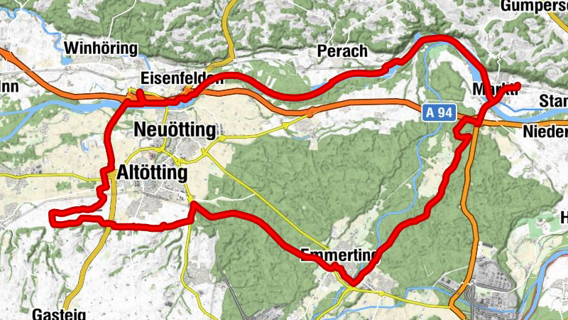 Marktl - Gasthof Hummel - S'tona Kreiz (Steinernes Kreuz) - Jetzkapelle