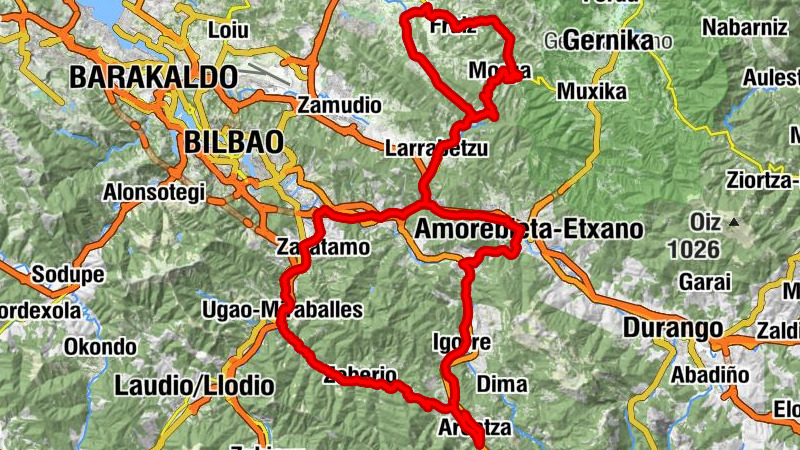 Ugao - Miraballes - Udiarragako Andra Mariren baseliza - Ermita de Santakurtz - Ermita de San Justo y San Pastor