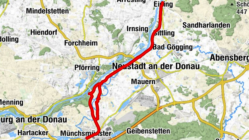 Münchsmünster - Schwaig - Neustadt an der Donau