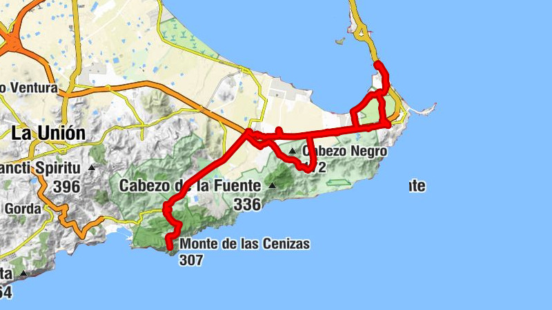 Rincón de San Ginés - Playa Paraíso - Los Belones - Monte de las Cenizas