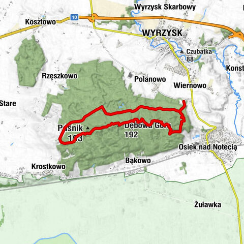 powiat pilski - Wilcza Góra - Dębowa Góra - Góra Masztowa