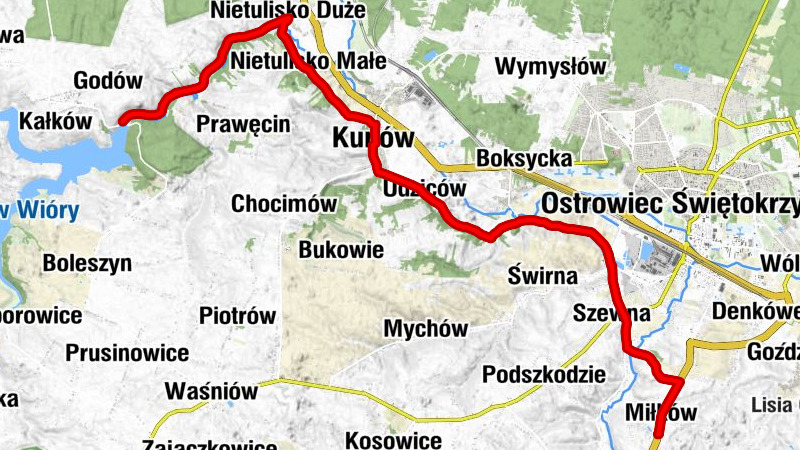 Miłków - Ostrowiec Świętokrzyski - Kunów - Przy Szosie