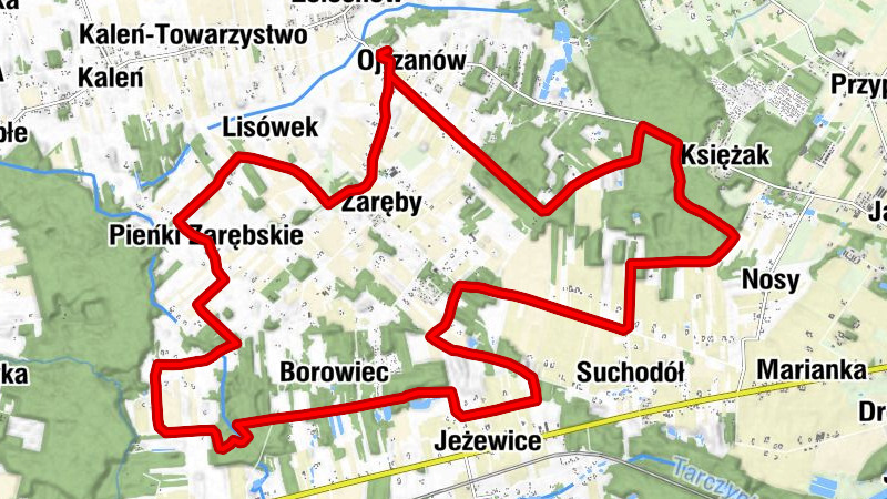Ojrzanów - Zaręby - Lisówek - Pieńki Zarębskie