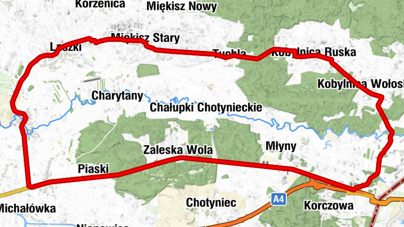Łazy - Cerkiew Opieki Matki Bożej w Miękiszu Starym - Kościół filialny pw. Miłosierdzia Bożego - Kościół pw. Trójcy Przenajświętszej w Potoku Jaworowskim