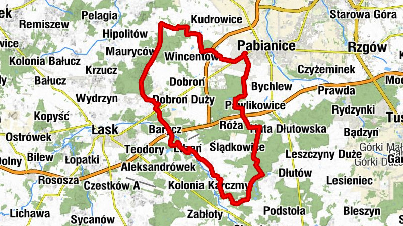 Pabianice - Klimkowizna - Wymysłów Francuski