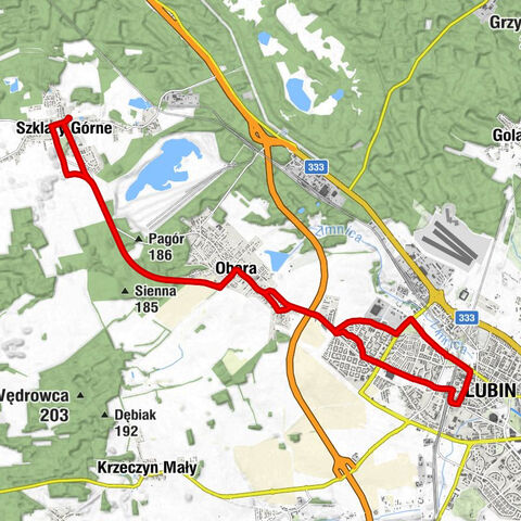 Szklary Górne - Kościół pw. Świętego Antoniego - Lubin - Kościół pw. Świętych Apostołów Piotra i Pawła