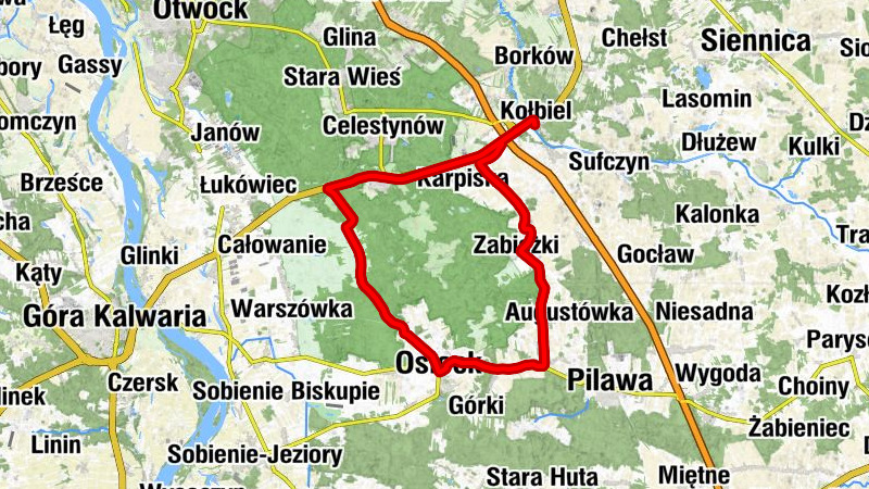 Piaski - Kołbiel - Człekówka - Osieck