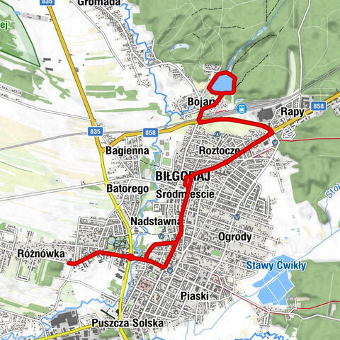 Kościół pw. Chrystusa Króla - Kościół pw. Świętego Jerzego - Kościół pw. Wniebowzięcia Najświętszej Maryi Panny - Sala Królestwa Świadków Jehowy