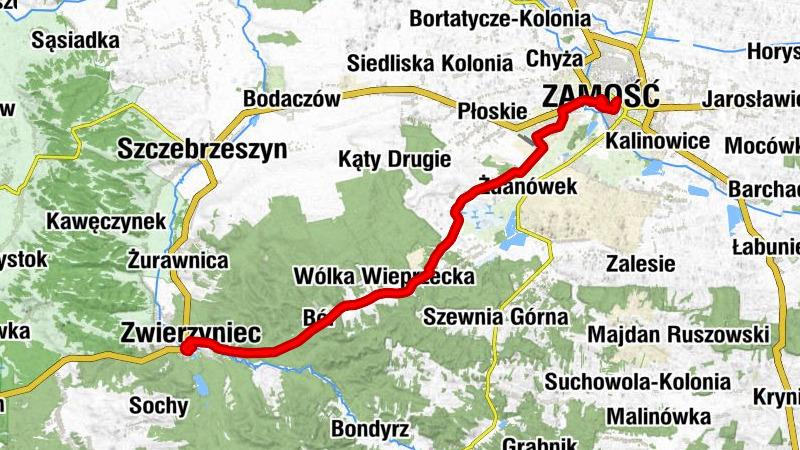 Osiedle Planty - Kościół pw. Zwiastowania Najświętszej Maryi Panny w Zamościu - Kościół pw. Świętej Katarzyny - Kościół pw. Świętych Apostołów Piotra i Pawła w Wychodach