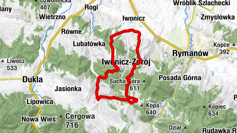 Potok - Kopczówka - Iwonicz-Zdrój - Kościół pw. Świętego Stanisława Biskupa i Męczennika
