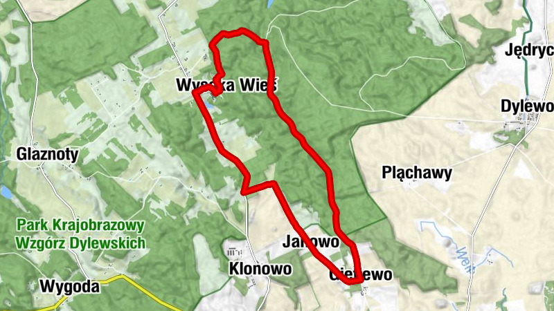 Wysoka Wieś - Dylewska Góra - Giętlewo - Janowo