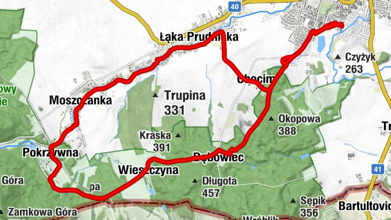 Prudnik - Kościół parafialny pw. Podwyższenia Świętego Krzyża - Kaplica przydrożna - Kościół parafialny pw. Matki Boskiej Częstochowskiej