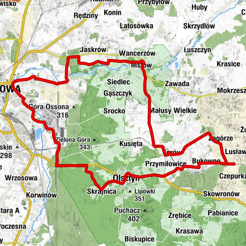 Bukowno Długie - Olsztyn - Częstochowa - Zagórze