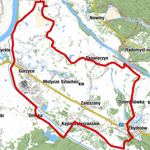 Podedwór - Wrzawy - Dąbrowa Wrzawska - Goczałkowice