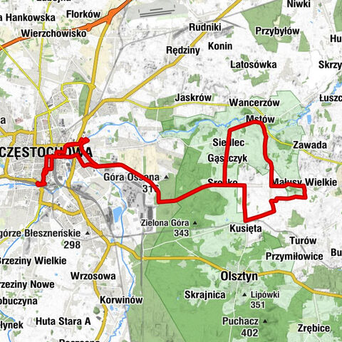 Częstochowa Stradom - Kościół Ewangelicko-Augsburski Wniebowstąpienia Pańskiego - Wzgórze Borzykowskie - kaplica cmentarna pw. św. Wojciecha
