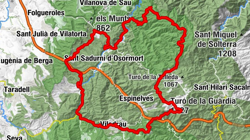 El Molí de la Barita - Collsabena - Turó de la Guàrdia - San Cristòfol de Cerdans