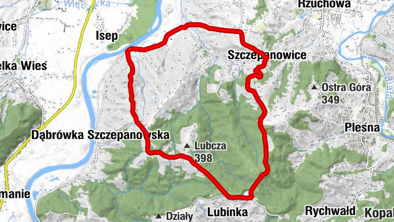 Szczepanowice - Lubinka - Golgota - Tracze