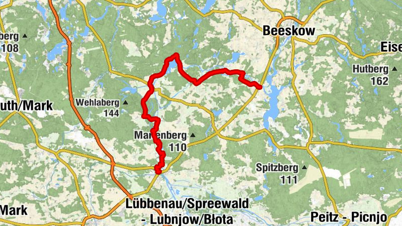 Lübben (Spreewald) - Lubin (Błota) - Zum Unterspreewald - Kirche Pretschen - Sabrodt