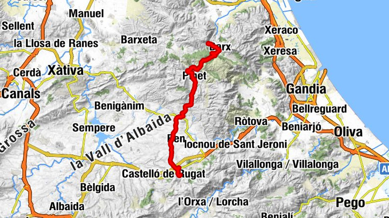 la Falaguera - Barx - Cueva de la Lloma Plana - Rugat