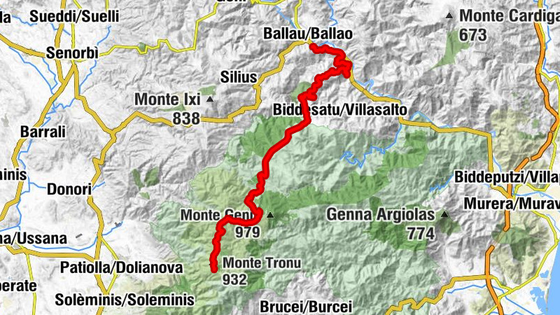 Armùngia/Armungia - Bruncu Senzu - Monte Tronu - Valico di Genn''e Funtana