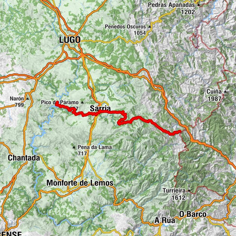 O Cebreiro - O Alto de San Roque - Capela de San Pedro - Igrexa de San Nicolao de Portomarín