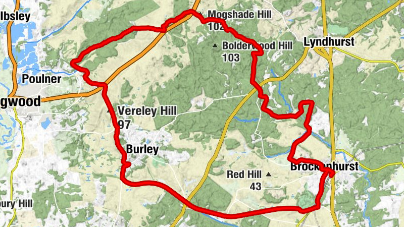 Brockenhurst - Castle Hill - Vereley Hill - Mogshade Hill