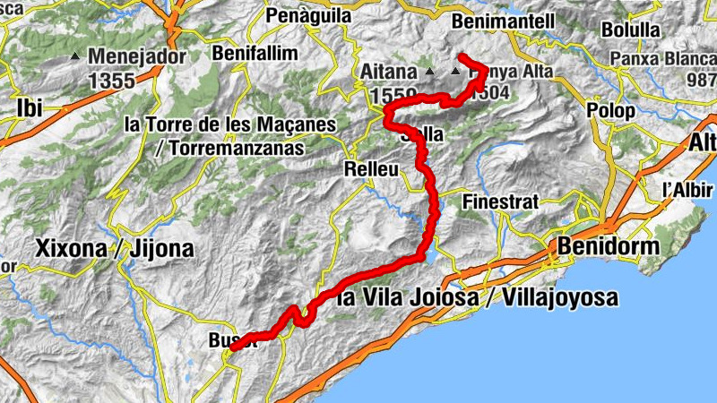 Partagat - Portet de Tagarina - Sella - Busot