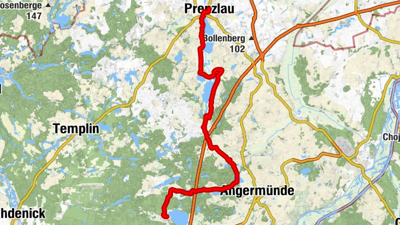 Joachimsthal - Dorfkirche Parlow - Blocksberg - Prenzlau