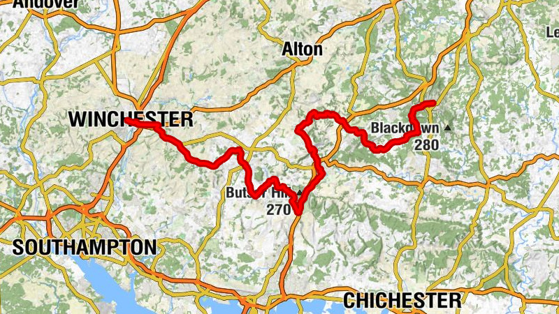 Winchester - Cheesefoot Head - Kilmeston Down - Haslemere