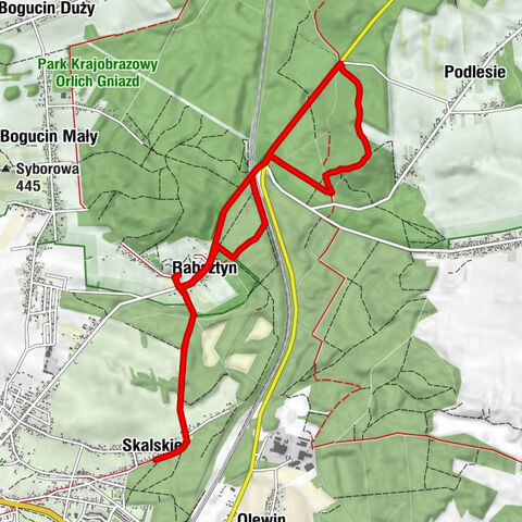 Rabsztyn - Januszkowa Szczelina - Podzamcze - Olkusz